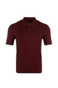 D.Burgundy Polo Neck Basic T-Shirt-3219