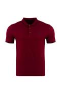 Claret Red Plus Size Polo Neck T-Shirt