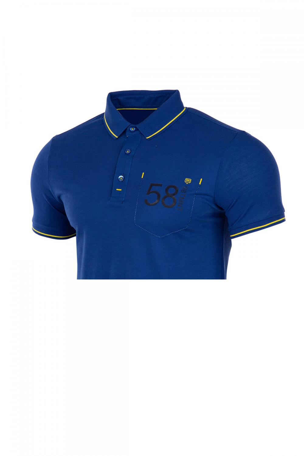 Big Sizes Men Polo Collar  Button Stripe Pocket PK T-Shirt  SIZES-,3XL,4XL,5XL 