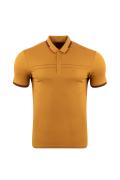 Mustard Plus Size Regular Textured Polo T-Shirt