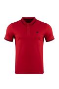 Red Plus Size Polo Neck T-Shirt