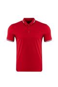 Red Plus Size Regular Textured Polo T-Shirt