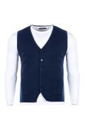 Classic Pattern Double Pocket Buttoned Knitwear Vest