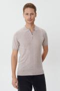 Classic Pattern Patterned Zippered Polo Neck Knitwear T-Shirt