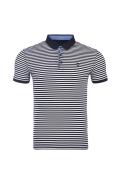 Classic Pattern Polo Neck Striped T-Shirt