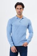 Classic Fit Polo Neck Patterned Knitwear Sweater