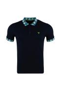 Navy Blue1 Plus Size Polo Neck T-Shirt