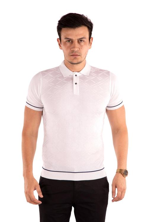Polo Collar Snap-Clip Short Sleeved Knitwear T-Shirt