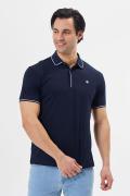 Polo Neck Regular Fit T-Shirt with Snap Fasteners and Embroidery Detail