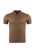 Regular Fit Polo Neck Short Sleeved Jacquard T-Shirt