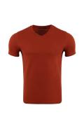 Regular Fit V Neck 100% Cotton Short Sleeved Basic Combed Cotton T-Shirt